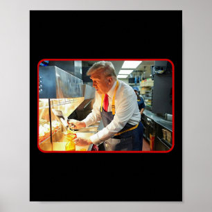 Poster Mcdon Engraçado Donald Trump Batata Frita Cozinhan