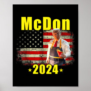 Poster Mcdon Engraçado Donald Trump Batata Frita Cozinhar