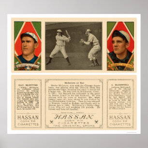 Pôster McIntyre no basebol 1912 de White Sox do bastão