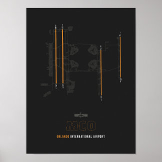 Poster MCO - Orlando Airport Runway Diagrama Art