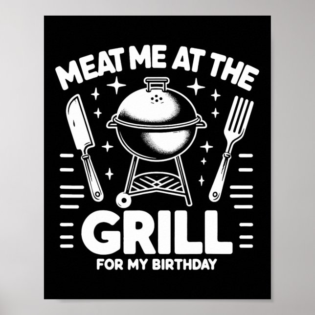 Poster Me Coloque Na Grelha Para A Festa De Churrasco De  (Frente)