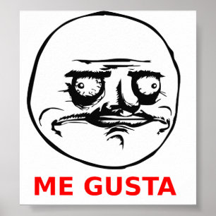 Poster Me Gusta Rosto com Texto