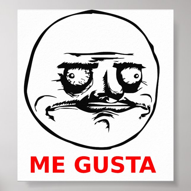 Poster Me Gusta Rosto com Texto (Frente)