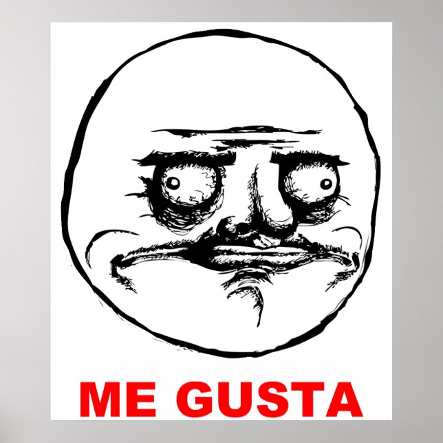 Poster Me Gusta (texto) (Frente)