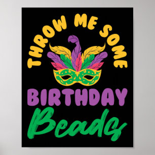 Poster Me Jogue Algumas Contas de Aniversário Máscara Mar