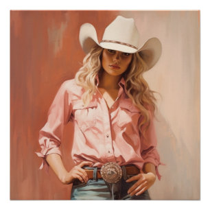 Pôster Meadow Muse: Arte de Muro de Cowgirl