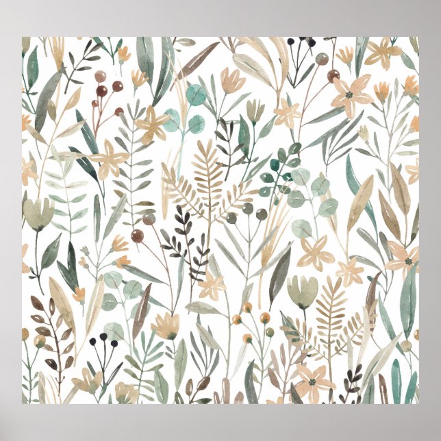 Poster Meadow Wildflower: Watercolor Charm. (Frente)