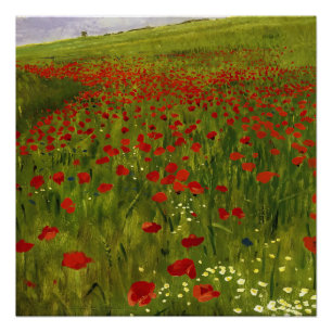 Pôster Meadow with Poppies (1896) Merse Pál Szinyei