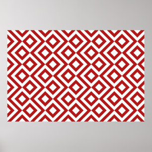 Pôster Meander Vermelho e Branco