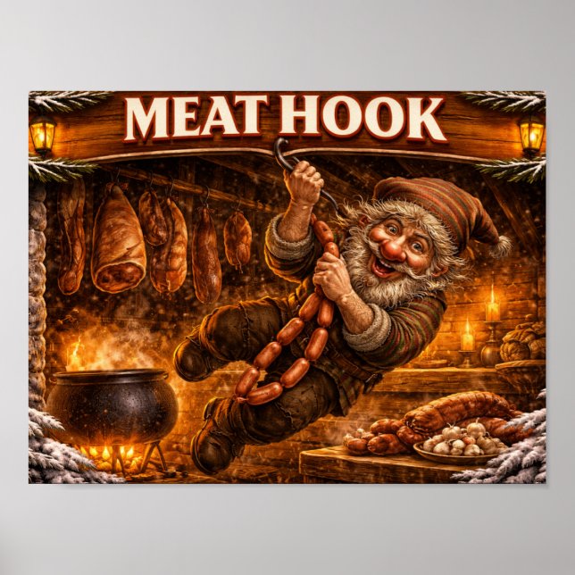 Poster Meat Hook Icelandic Yule Lad (Frente)
