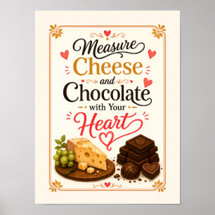 Poster Meça Queijo e Chocolate com o Seu Coração