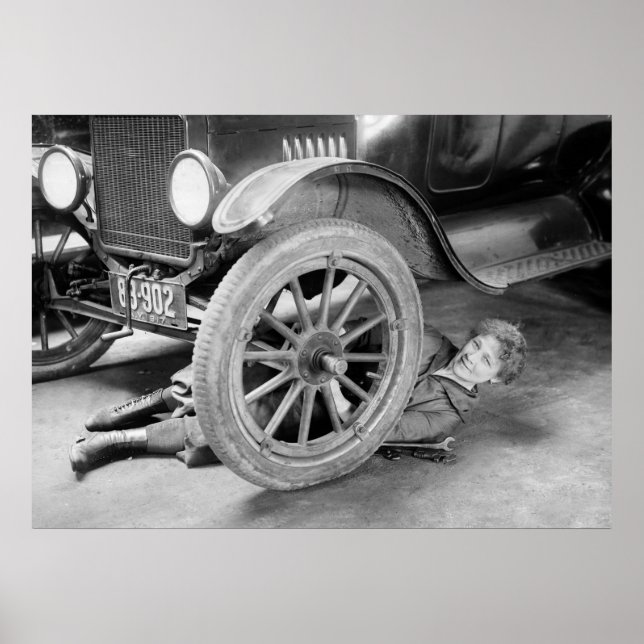 Poster Mecânica do carro da mulher 1920 (Frente)