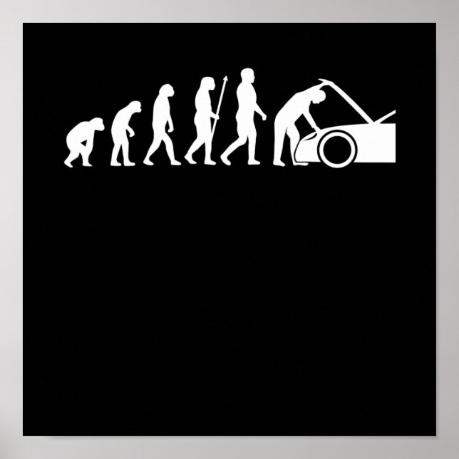 Poster Mecânica Evolution Carro Automecânico Trabalho Lov (Frente)