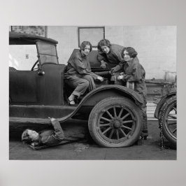 Poster Mecânicas de Automóveis Jovens, 1927. Foto Antiga