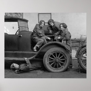 Poster Mecânicas de Automóveis Jovens, 1927. Foto Antiga