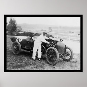 Pôster Mecânico 1916 da mulher do piloto de Stutz
