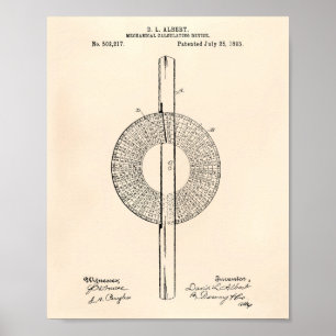 Pôster Mecânico Calculando 1893 Anterior Arte Patente