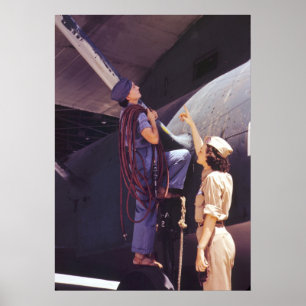 Pôster Mecânicos da aviação das mulheres de WWII