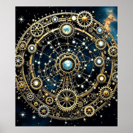 Poster Mecanismo Celestial Arte Cósmica