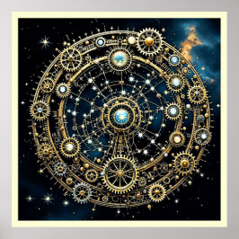 Poster Mecanismo Celestial Arte Cósmica