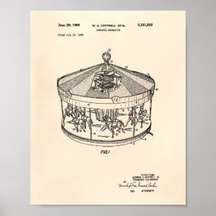 Pôster Mecanismo de Carrossel 1965, Anterior Arte Patente