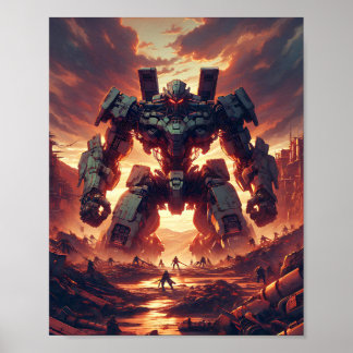 Poster Mecha Dramática Standoff - Gerada por IA - Tornada