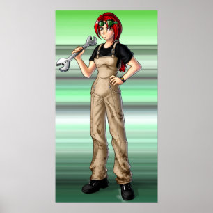 Pôster Mechanic Anime Girl