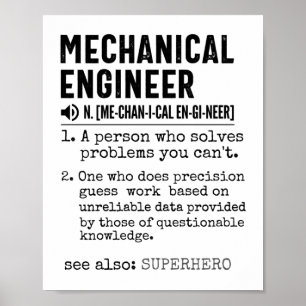 Poster Mechanical Engineer Dictionary Definition