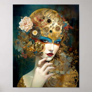 Poster Mechanical Lady Robotic Fantasy Sci-Fi