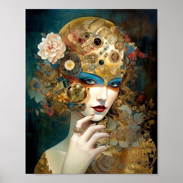 Poster Mechanical Lady Robotic Fantasy Sci-Fi (Frente)