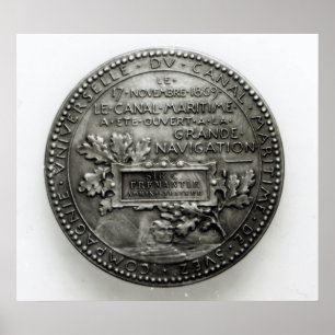 Poster Medal commemorating the opening of the Suez
