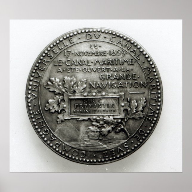 Poster Medal commemorating the opening of the Suez (Frente)