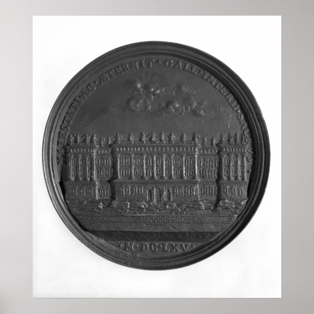 Pôster Medalha com a design de Bernini para o Louvre (Frente)