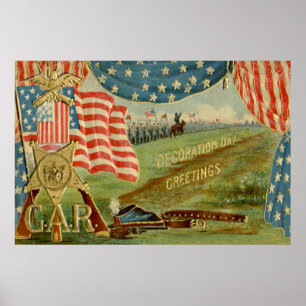 Poster Medalha da União da Guerra Civil da Bandeira dos E