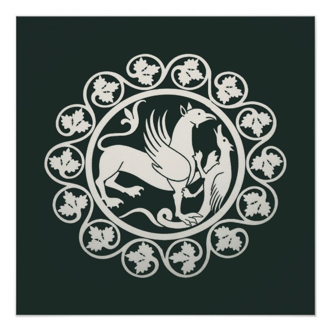 Pôster  Medalha de Combate de Grifo Medieval (Frente)