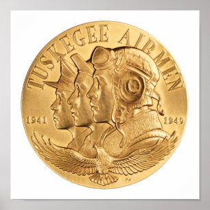 Pôster Medalha Dourado dos aviadores de Tuskegee