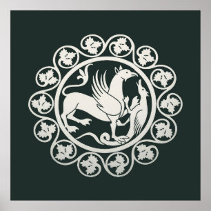 Poster Medalhão de Combate ao Grifo Medieval