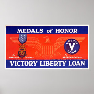 Poster Medalhas de honra - empréstimo da liberdade da