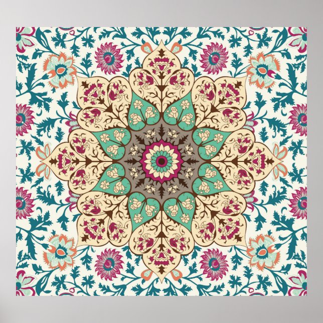 Poster Medallion Melange: Estilo Turco Multicolor (Frente)