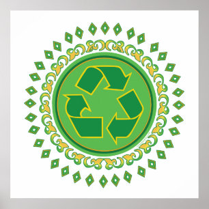 Pôster Medallion Recycle Sign