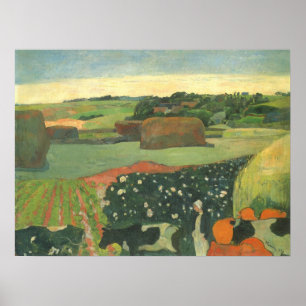 Poster Medas de feno na Bretanha por Paul Gauguin, Arte A
