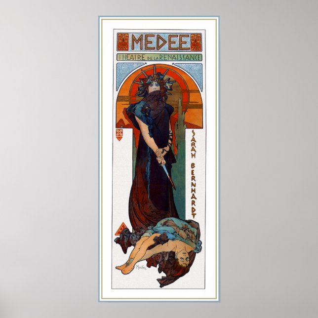 Poster Medee (Medea) - Mucha - Anúncio de Teatro de Art N (Frente)