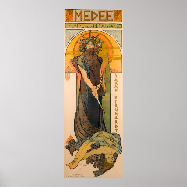 Poster Medee por Alphonse Mucha (Frente)