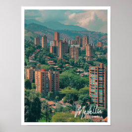 Poster Medellin Colombia Art viagem famoso