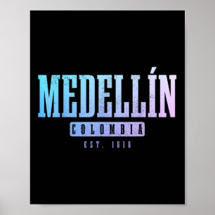 Poster Medellin Colombia Pride Souvenir Colombiano