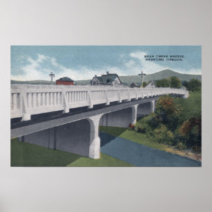 Pôster Medford, Oregon - opinião da ponte da angra do