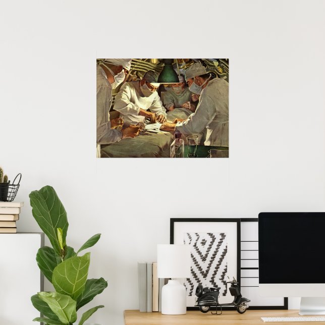 Pôster Medicamento Vintage, Médicos Cirurgia em ER (Escritório em casa)