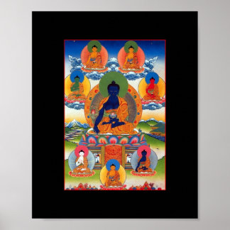 Pôster Medicina Buda Tibetana Arte Budista