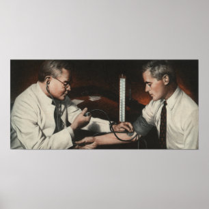 Pôster Medicina do vintage, doutor Examining um paciente