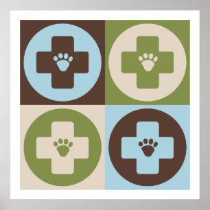 Poster Medicina veterinária do pop art